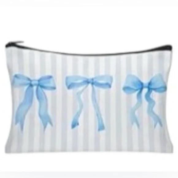 Blue Bow Makeup Bag