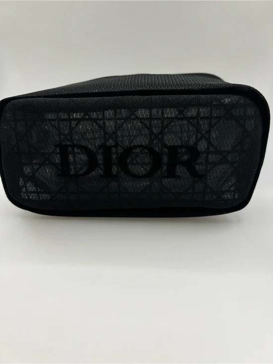 Dior Black Mesh Logo Cosmetic Case