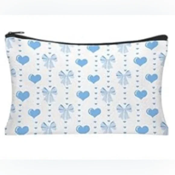 Blue Bow Makeup Bag