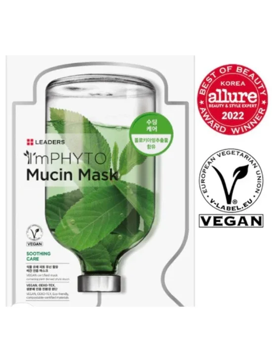 10 Pack of masks Leaders I'm Phyto Mucin Mask Soothing Care Vegan Face Mask