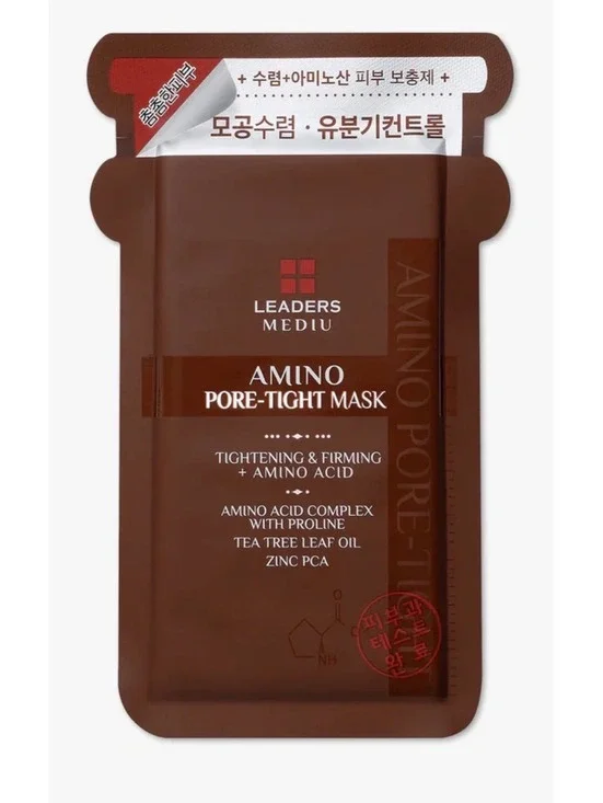 5 Pack of Masks Leaders Mediu Amino Pore-Tight Mask Sheet for Oily Skin - 25ml