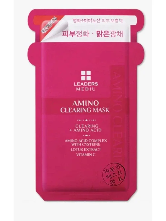 5 Pack of Masks Leaders Amino Clearing Mask Cysteine, Lotus Extract, and