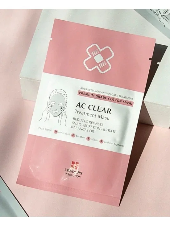 5 CT Leaders AC Clear Treatment Cotton Face Mask - Skin Care Treatment