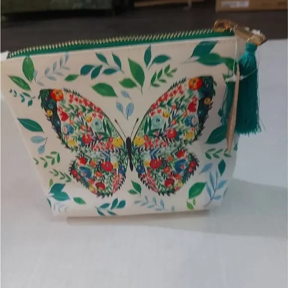 Iron Orchid Studio Butterfly Makeup Bag NEW Accessory Cosmetic Travel Vacation
