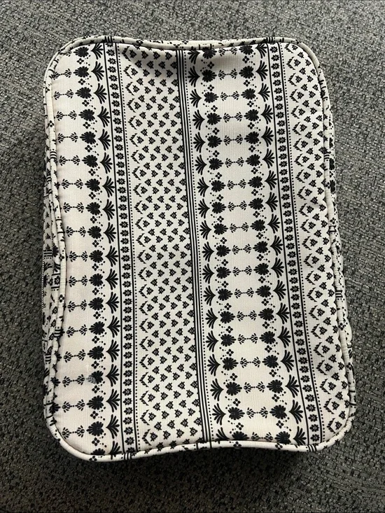 Target Black and White Floral Detailed Canvas Travel Pouch