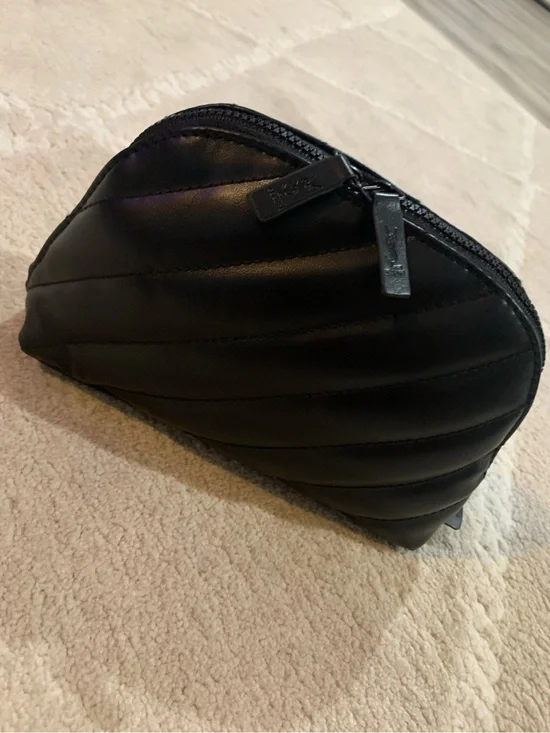 YSL Black Quilted Zip makeup Pouch