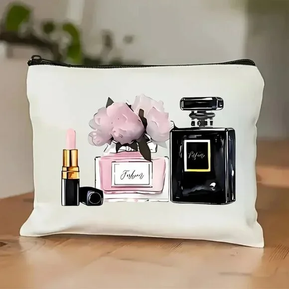 Perfume Prints, Portable Zip Cosmetic Storage Bag