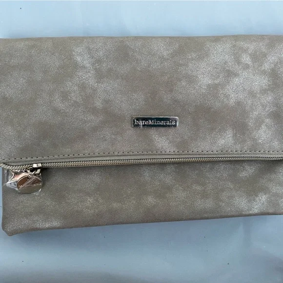 bareMinerals‎ Silver Toned Cosmetic Travel Clutch/Bag