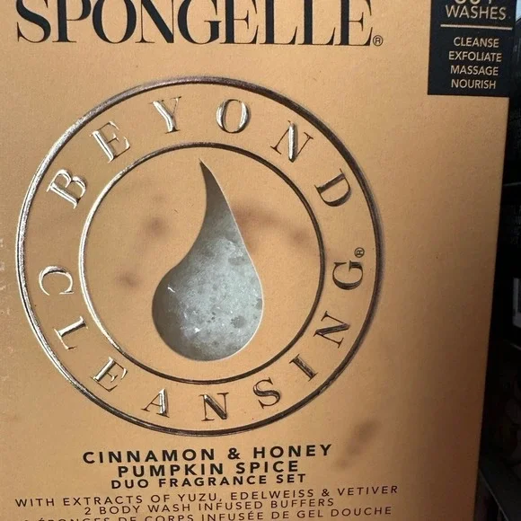 Spongelle Beyond Cleansing Duo Fragrance Set Cinnamon Honey Pumpkin Spice 2 Pack