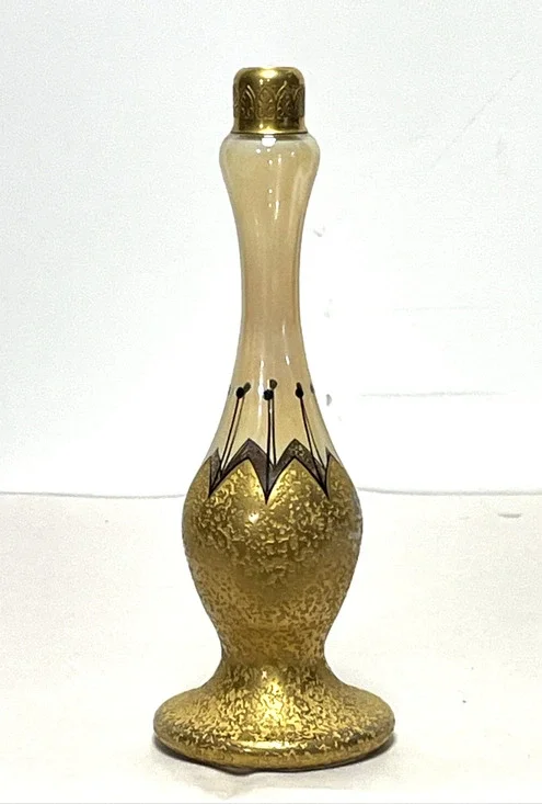 Antique DeVilbiss Steuben Gold Art Glass Perfume Bottle 8