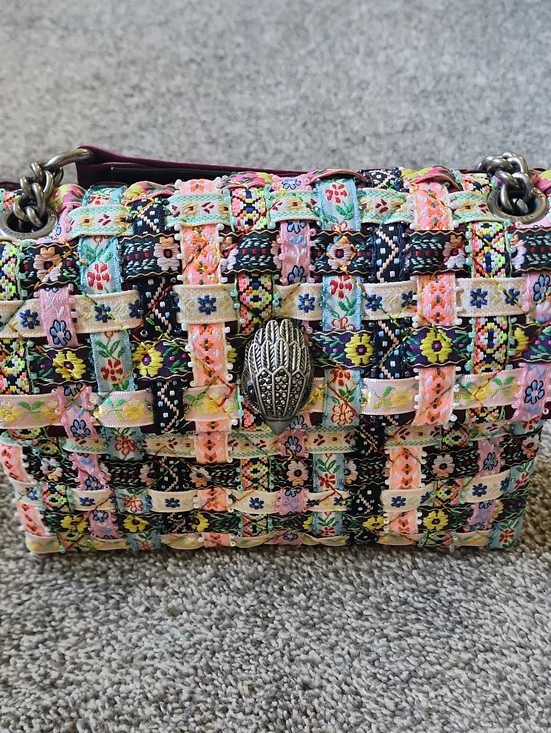 Kurt Geiger Multicolor Woven Floral Crossbody Bag