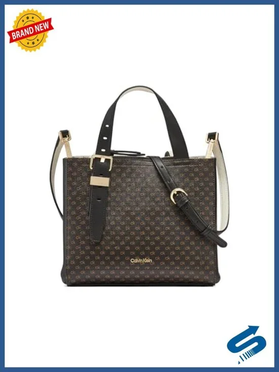 Vegan Leather Triple Compartment Crossbody Satchel with Snap Closure