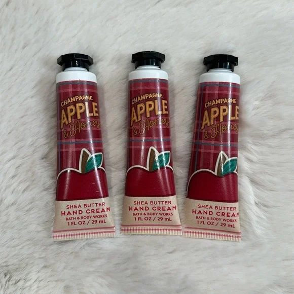 NEW Bath& Body Works Set of 3 Shea Butter Hand Cream Champagne Apple & Honey
