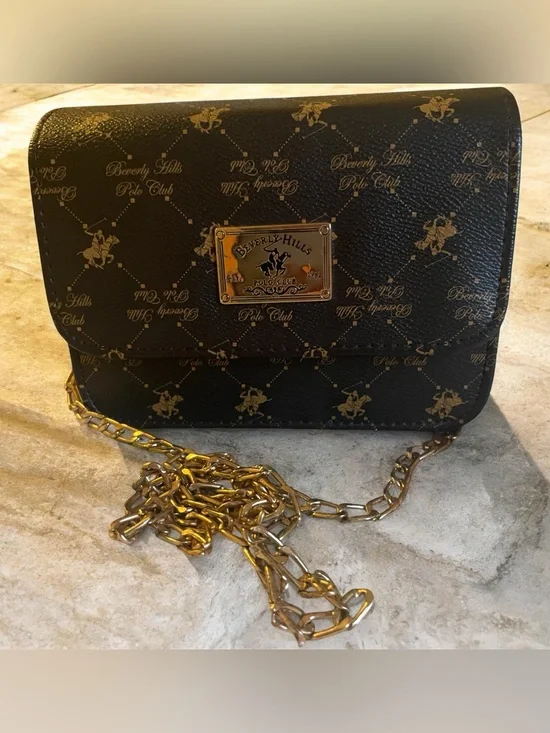 Beverly Hills Polo Club Black Chain Crossbody or Shoulder Bag