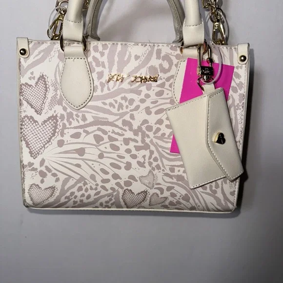 BETSEY JOHNSON Womens‎ NWT Crossbody Satchel Top-Handle Bag/Card Case/Wide Strap