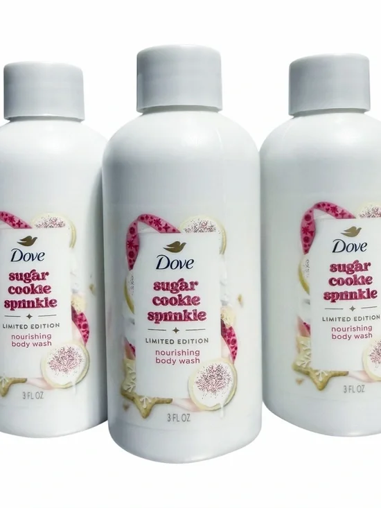 Set of 3 - Dove SUGAR COOKIE SPRINKLE Body Wash Limited Edition - Travel Size
