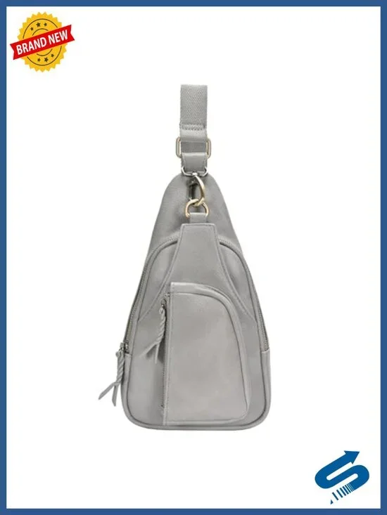 Vegan Leather Crossbody Sling Bag with Adjustable Strap for Women