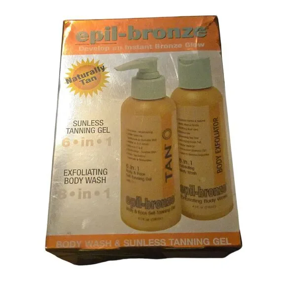 VTG 2001 Epi-Bronze Self Tanning Kit 6 In 1 Gel & 8 In 1 Body Exfoliating