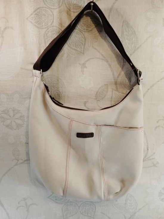 Timbuk2 Cream Crossbody Hobo with Brown Strap
