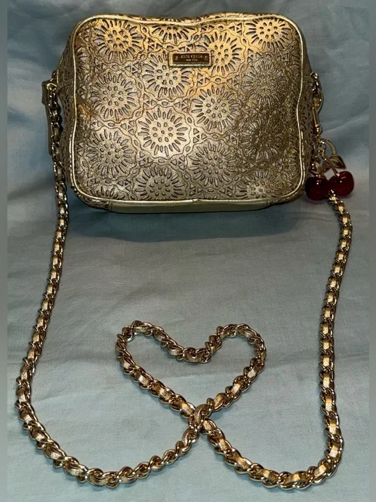 KATE SPADE NEW YORK LAURA LEE GARDEN GROVE GOLD SHOULDER BAG