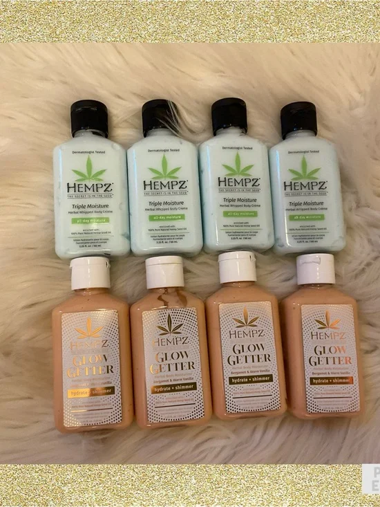HEMPZ Triple Moisture & Glow Getter - Bundle of 8 Travel Size Bottles - New