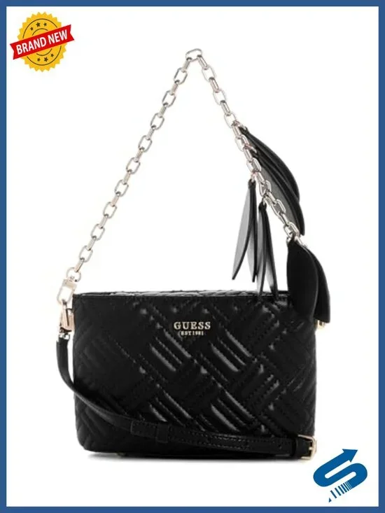 Quilted Mini Bucket Crossbody Bag with Gold Hardware, Adjustable Strap