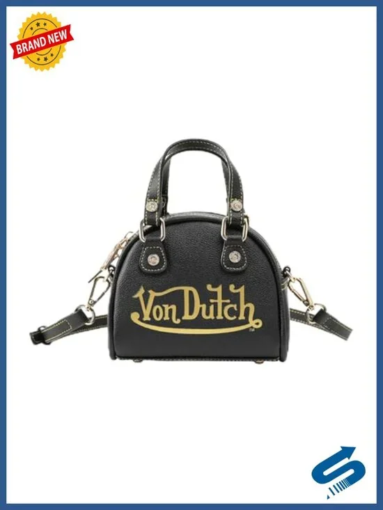 Mini Bowling Bag with Detachable Shoulder Strap in Faux Leather
