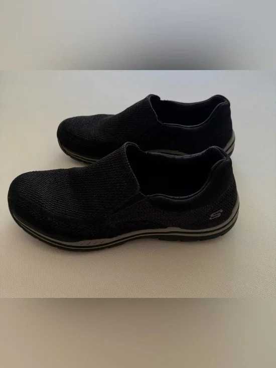 Skechers Men's Black Slip-On Knit Casual Loafers