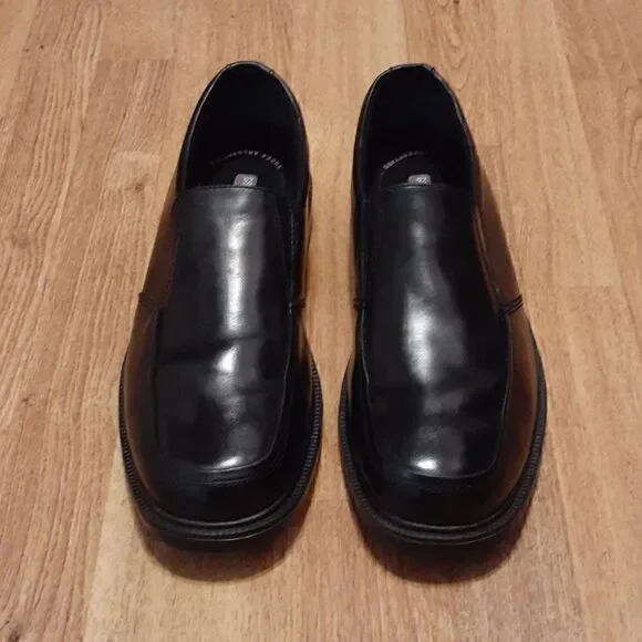Nunn Bush Men's Dynamic‎ Comfort Black Leather Slip On Shoes Size 9.5M