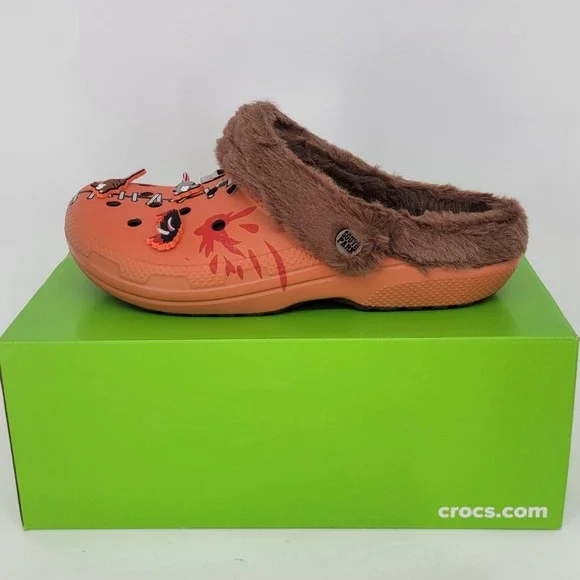 South Park Crocs Kenny Classic Lined Clog Orange Faux Fur Mens 9 W 11