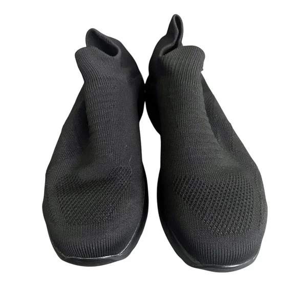 Larnmern Work Steel Toe Safety Shoes Black Knit‎ Slip On Air Cushion Sneakers