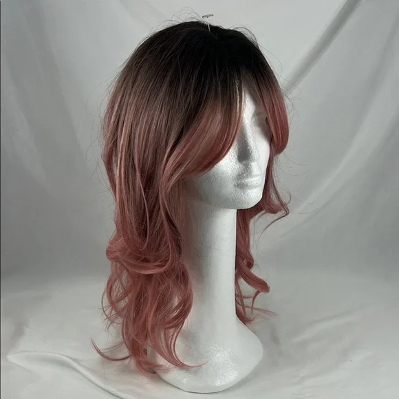 WIG Pink Wavy Ombré LONG 24