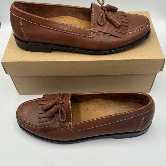 Cole Haan Tassel Kiltie Loafers Mens 11M Brown Leather Dress Shoes Slip On