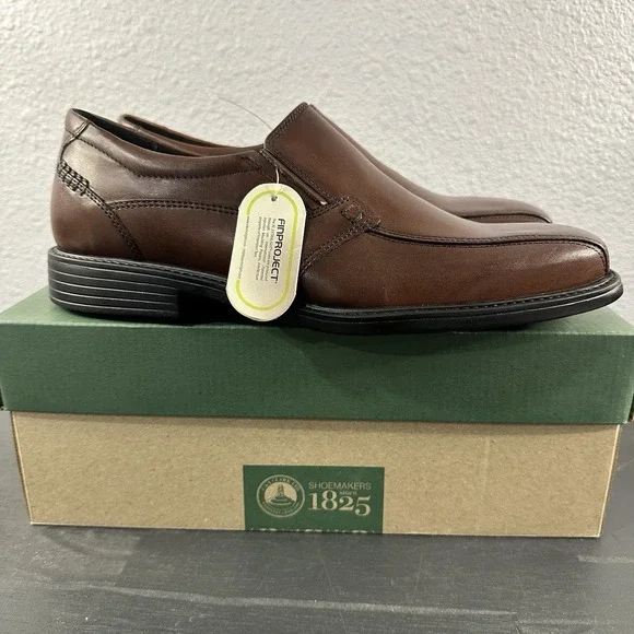 Clarks Mens Quid Felix Brown‎ Leather Slip On Dress Loafers Shoes Size 9M- NIB