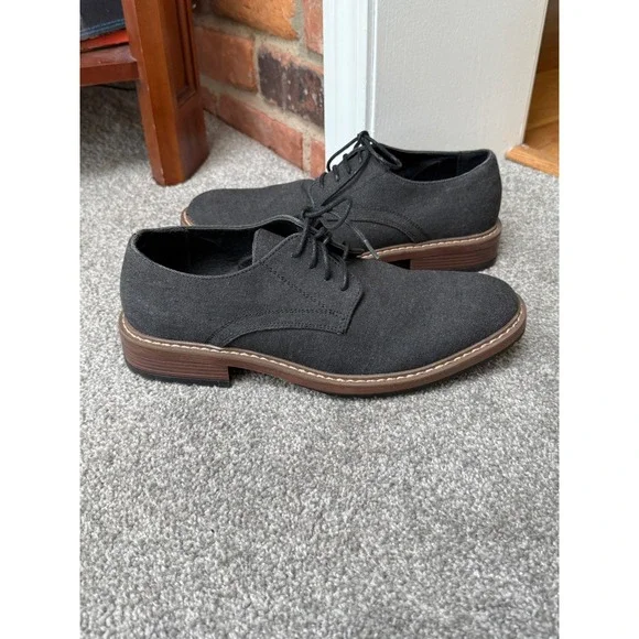 Perry Ellis Portfolio Clarkson Casual Gray Lace Up Oxford Shoes Sz 7.5‎ New