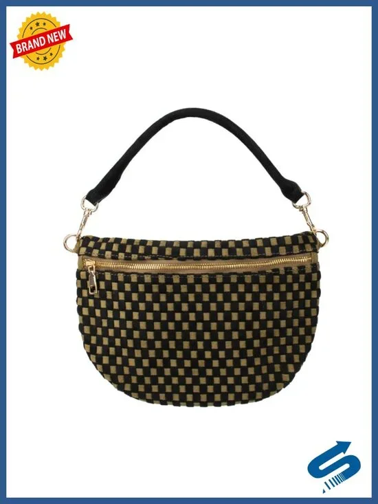 Woven Belt Bag – Vegan Suede Adjustable Strap Crossbody