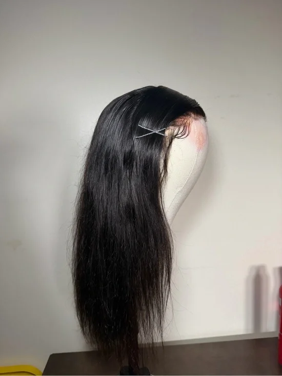Long Natural Straight Lace Front Wig in Dark Brown