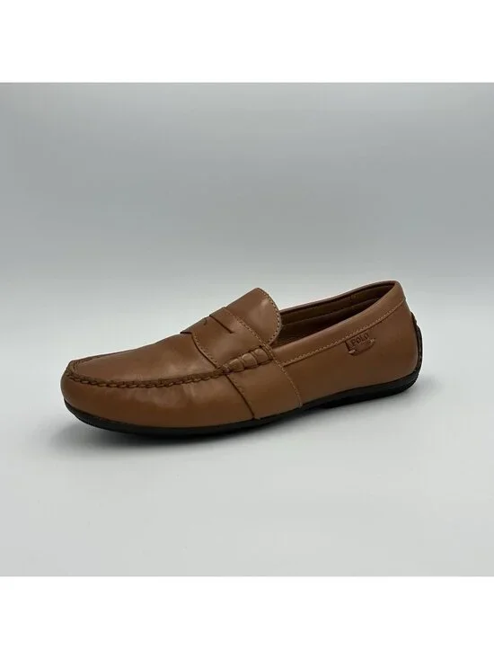 Polo Ralph Lauren Reynold Shoes Men’s Size 8.5 Leather Brown Loafers 11721