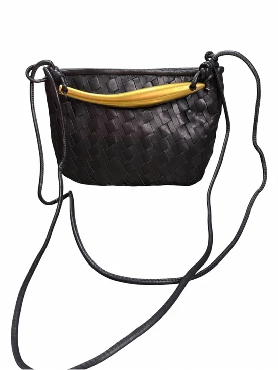 Walter Baker Woven Leather Bag with Gold Accent