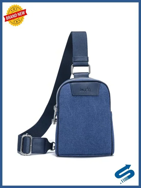 Canvas Anti Theft Crossbody Bag with RFID Blocking, Zip Lock Travel Sling Pack