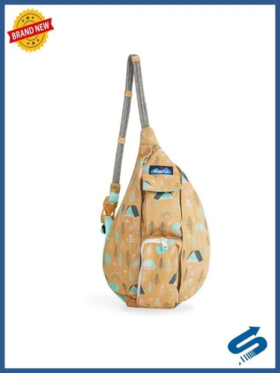 Mini Cotton Canvas Crossbody Sling Bag Rope Shoulder Strap