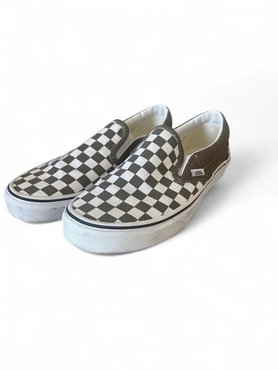 Vans Men’s Classic Slip-On Checkerboard Sneakers - Black/White