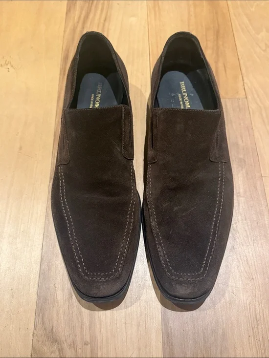 Bruno Magli Dark Brown Suede Slip-On Loafers size 11
