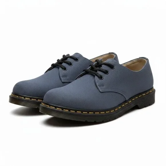 Dr Doc Martens 1461 Canvas Oxford Shoes Grey Mens 7 Womens 8 Cork Footbed NWOB