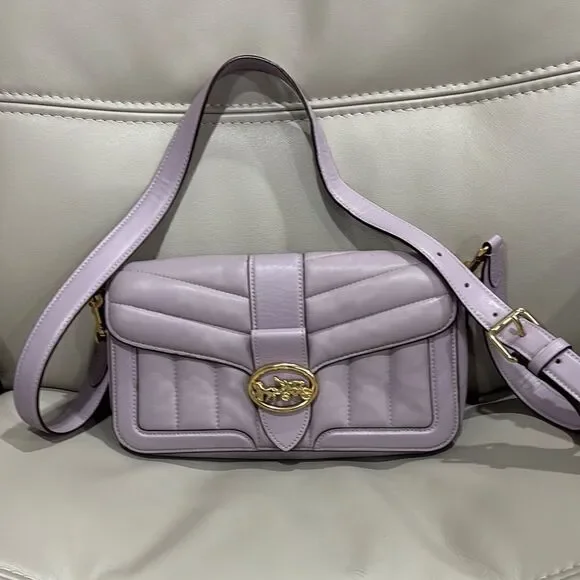 Coach Georgie Lavender Quilted/Puffy Shoulder Bag