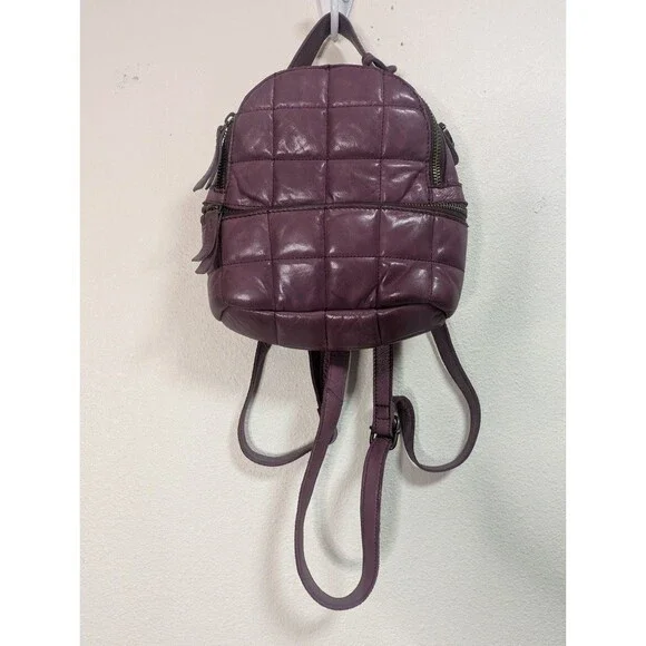 Harbour 2nd Mini Backpack Purple Quilted Leather ‎ Shoulder Bag Crossbody Purse