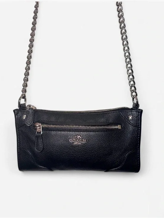 Black Vintage Coach Mickie Crossbody Bag
