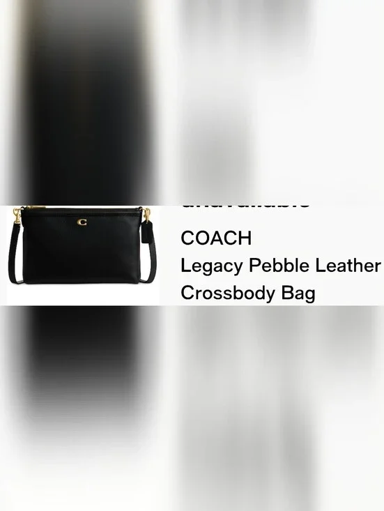 Coach Black Pebble Leather Crossbody with Gold Hardware