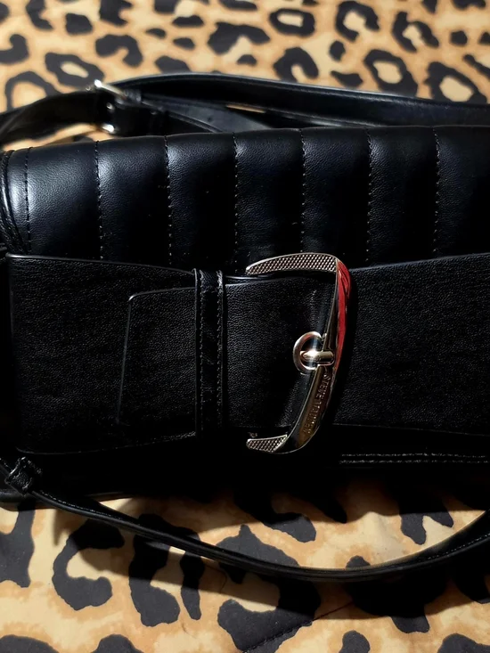 Steve Madden Black Quilted Shoulder Bag with Buckle Detail