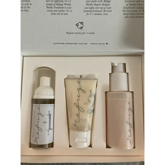NEW Refuge Hello Beautiful REHAB‎ 3-Step Weekly Hair Treatment